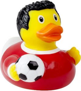 pato de goma futbolista
