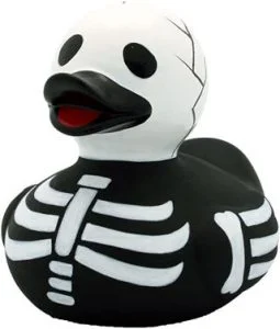 pato de goma esqueleto de halloween