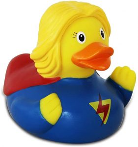 pato de goma Superwoman